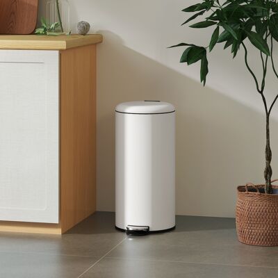 PZCC Cubo De Basura De 30 Litros, Con Pedal, Tapa A Presión, Resistente A Las Manchas, Color Blanco Crema. PZCC Cubo De Basura De 30 Litros, Con Pedal, Tapa A Presión, Resistente A Las Manchas, Color Blanco Crema.