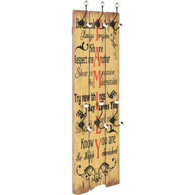 Décoshop26 - Perchero De Pared Con 6 Ganchos Mueble Entrada 120 X 40 Cm Family Dec024201 Décoshop26 - Perchero De Pared Con 6 Ganchos Mueble Entrada 120 X 40 Cm Family Dec024201