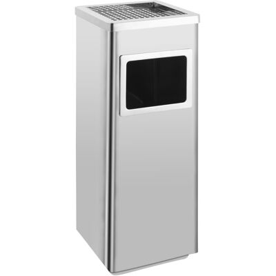 Papelera Con Cenicero De Acero Inoxidable 36 L Vidaxl Papelera Con Cenicero De Acero Inoxidable 36 L Vidaxl