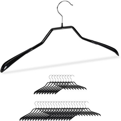 RELAXDAYS 60 Perchas Antideslizantes, Hombros Anchos, Para Trajes Y Chaquetas, Metal-pvc, Negro RELAXDAYS 60 Perchas Antideslizantes, Hombros Anchos, Para Trajes Y Chaquetas, Metal-pvc, Negro