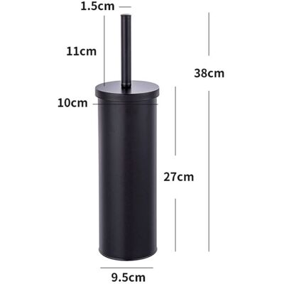 OEM Soporte Cerrado Para Escobilla De Inodoro Con Escobilla Negra Y Cabezal Reemplazable De 9,5 Cm De Diámetro, Acero -crezuo OEM Soporte Cerrado Para Escobilla De Inodoro Con Escobilla Negra Y Cabezal Reemplazable De 9,5 Cm De Diámetro, Acero -crezuo