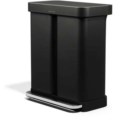 Simplehuman - Papelera De 58 L, Acero Negro Mate Cw2117 Simplehuman - Papelera De 58 L, Acero Negro Mate Cw2117