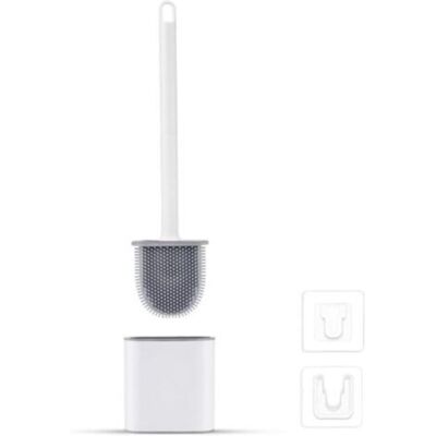 OEM Cepillo De Inodoro Plano De Silicona - Cepillo Y Soporte Para Inodoro, Antigoteo, Antibacteriano, Ventilado, De Secado Rápido E Inodoro, Para Montaje En Pared/suelo, Baño E Inodoro, Blanco - Crezuo OEM Cepillo De Inodoro Plano De Silicona - Cepillo Y Soporte Para Inodoro, Antigoteo, Antibacteriano, Ventilado, De Secado Rápido E Inodoro, Para Montaje En Pared/suelo, Baño E Inodoro, Blanco - Crezuo