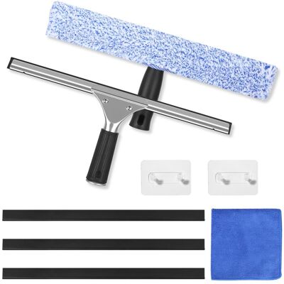 OEM Juego De 8 Limpiacristales Profesionales De Acero Inoxidable Con Escobilla De Silicona Y Cepillo De Microfibra, Limpiador De Ventanas Con Gancho Para Baño, Coche Y Ventanas. OEM Juego De 8 Limpiacristales Profesionales De Acero Inoxidable Con Escobilla De Silicona Y Cepillo De Microfibra, Limpiador De Ventanas Con Gancho Para Baño, Coche Y Ventanas.