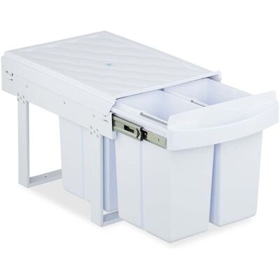 HELLOSHOP26 Práctico Cubo De Basura Empotrable Para La Separación De Residuos De Cocina 34,6 X 34 X 51,8 Cm De Plástico Blanco 130016706 HELLOSHOP26 Práctico Cubo De Basura Empotrable Para La Separación De Residuos De Cocina 34,6 X 34 X 51,8 Cm De Plástico Blanco 130016706