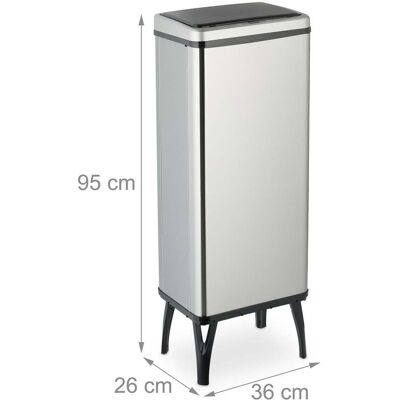 HELLOSHOP26 Cubo De Basura Automático Con Sensor 71,5 X 36 X 26 Cm Eliminación Higiénica Diseño Moderno De Acero Inoxidable Plata 130016677 HELLOSHOP26 Cubo De Basura Automático Con Sensor 71,5 X 36 X 26 Cm Eliminación Higiénica Diseño Moderno De Acero Inoxidable Plata 130016677