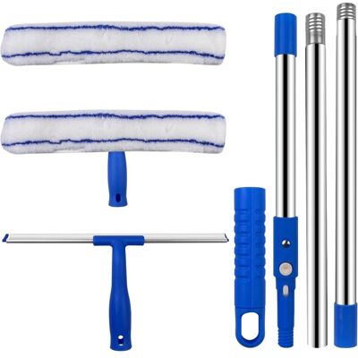SIOKS Kit De Limpieza De Ventanas Telescópico 2 En 1, Rasqueta De Goma, Mopa De Agua, Mango Extensible De 120 Cm, Limpiacristales, Almohadilla De Limpieza De Silicona. SIOKS Kit De Limpieza De Ventanas Telescópico 2 En 1, Rasqueta De Goma, Mopa De Agua, Mango Extensible De 120 Cm, Limpiacristales, Almohadilla De Limpieza De Silicona.