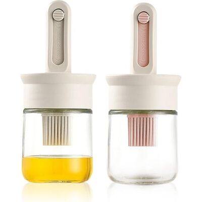 SIOKS Juego De 2 Dispensadores De Aceite De Vidrio Con Cepillo, Botella Dispensadora De Aceite De Oliva Con Cepillo De Silicona Telescópico Para SIOKS Juego De 2 Dispensadores De Aceite De Vidrio Con Cepillo, Botella Dispensadora De Aceite De Oliva Con Cepillo De Silicona Telescópico Para