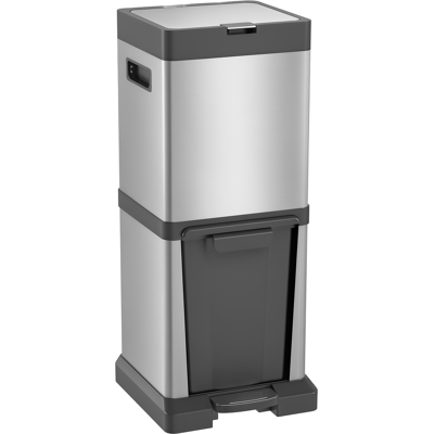 TORMATOR Cubo De Basura Con Pedal De 20+14 L Con Tapa, Compartimento Basculante, Cubos Interiores Extraíbles, Acero Inoxidable, 32,5 X 31,5 X 78 Cm, Plata TORMATOR Cubo De Basura Con Pedal De 20+14 L Con Tapa, Compartimento Basculante, Cubos Interiores Extraíbles, Acero Inoxidable, 32,5 X 31,5 X 78 Cm, Plata