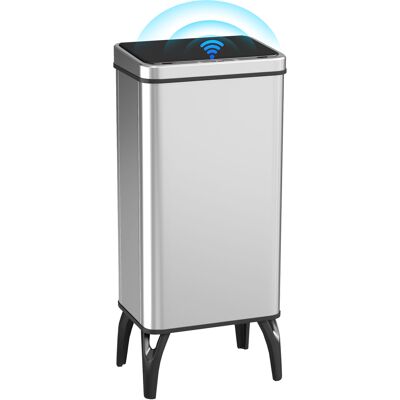 JHY DESIGN Cubo De Basura Automático De 50 Litros Para Cocina, De Acero Inoxidable, Con Sensor Infrarrojo Y Mecanismo De Cierre Suave, Color Plata. JHY DESIGN Cubo De Basura Automático De 50 Litros Para Cocina, De Acero Inoxidable, Con Sensor Infrarrojo Y Mecanismo De Cierre Suave, Color Plata.