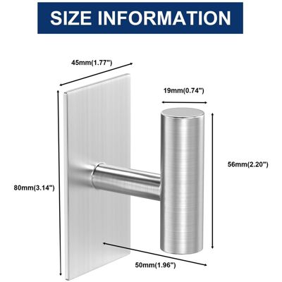 OEM 5 Ganchos Simples Acero Inoxidable Perchero Sin Taladro Mural Para Baño Metal, Plata OEM 5 Ganchos Simples Acero Inoxidable Perchero Sin Taladro Mural Para Baño Metal, Plata