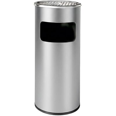 Relaxdays Cenicero De Pie Con Papelera, Acero Inox., 30 L, Columna Fumadores, 60,5x23,5 Cm, Cubo Extraíble, Plateado Relaxdays Cenicero De Pie Con Papelera, Acero Inox., 30 L, Columna Fumadores, 60,5x23,5 Cm, Cubo Extraíble, Plateado