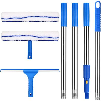 OEM Limpiacristales Profesional Con Mango Telescópico De 150 Cm, Herramienta De Limpieza De Ventanas Con Rasqueta De Silicona De 35 Cm Y Cepillo De Microfibra De 37 Cm, Limpiacristales Para Baño Y Coche. OEM Limpiacristales Profesional Con Mango Telescópico De 150 Cm, Herramienta De Limpieza De Ventanas Con Rasqueta De Silicona De 35 Cm Y Cepillo De Microfibra De 37 Cm, Limpiacristales Para Baño Y Coche.