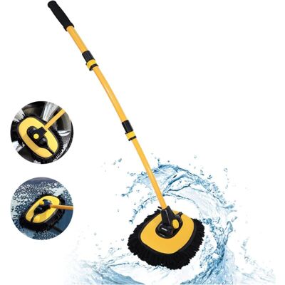 AUDIONOVA Cepillo De Lavado De Coches Curvo De 15° Con Mango Telescópico De 43", Cepillo De Limpieza, Kit De Detallado Para Autocaravanas Y Camiones, Accesorios Exteriores E Interiores, Cepillo De Lavado Antiar AUDIONOVA Cepillo De Lavado De Coches Curvo De 15° Con Mango Telescópico De 43", Cepillo De Limpieza, Kit De Detallado Para Autocaravanas Y Camiones, Accesorios Exteriores E Interiores, Cepillo De Lavado Antiar