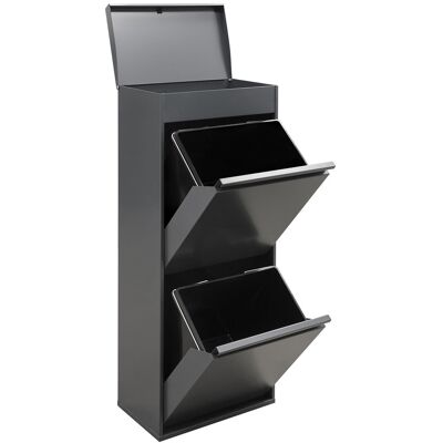Arregui Top Cubo De Basura Y Reciclaje De 2 Compartimentos Con Cajón Superior, 2x23 L (46 L), Con Cubetas De Alta Capacidad, Contenedores De Reciclaje De Cocina, Antracita Cr424-b2 Arregui Top Cubo De Basura Y Reciclaje De 2 Compartimentos Con Cajón Superior, 2x23 L (46 L), Con Cubetas De Alta Capacidad, Contenedores De Reciclaje De Cocina, Antracita Cr424-b2