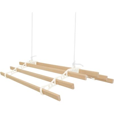 MONSTER SHOP Tendedero De Techo Con Sistema De Poleas En Marfil Y 6 Listones De Madera 0.9m Capacidad De Peso De 30 Kg Kit Fijación Gratis Tendedero Colgante Secadora Estructura P/ Colgar Secar Ropa Colgador MONSTER SHOP Tendedero De Techo Con Sistema De Poleas En Marfil Y 6 Listones De Madera 0.9m Capacidad De Peso De 30 Kg Kit Fijación Gratis Tendedero Colgante Secadora Estructura P/ Colgar Secar Ropa Colgador