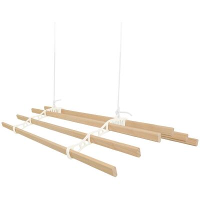MONSTER SHOP Tendedero De Techo Con Sistema De Poleas En Marfil Y 6 Listones De Madera 2.4m Capacidad De Peso De 30 Kg Kit Fijación Gratis Tendedero Colgante Secadora Estructura P/ Colgar Secar Ropa Colgador MONSTER SHOP Tendedero De Techo Con Sistema De Poleas En Marfil Y 6 Listones De Madera 2.4m Capacidad De Peso De 30 Kg Kit Fijación Gratis Tendedero Colgante Secadora Estructura P/ Colgar Secar Ropa Colgador
