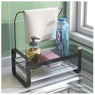 OEM Soporte Para Esponjas De Fregadero De Acero Inoxidable Con Toallero, Panel Extraíble Para Guardar Cepillos De Cocina, Esponjas Y Detergente Líquido Para Platos (negro, Grande) OEM Soporte Para Esponjas De Fregadero De Acero Inoxidable Con Toallero, Panel Extraíble Para Guardar Cepillos De Cocina, Esponjas Y Detergente Líquido Para Platos (negro, Grande)