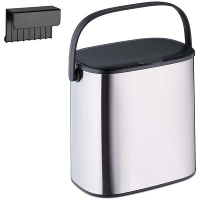 HELLOSHOP26 Cubo De Basura Colgante Compacto 23 X 25 X 16 Cm Práctico Ideal Cocina Baño De Acero Inoxidable Plata 130015684 HELLOSHOP26 Cubo De Basura Colgante Compacto 23 X 25 X 16 Cm Práctico Ideal Cocina Baño De Acero Inoxidable Plata 130015684