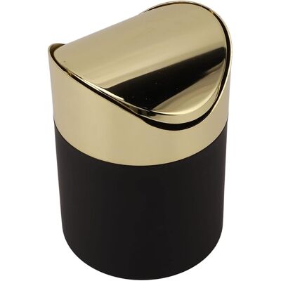 LINGHHANG Bote De Basura De Sobremesa, Mini Bote De Basura De Acero Inoxidable Con Tapa Dorada, Bote De Basura De Escritorio Para El Hogar, Papelera Para Baño, Cocina, Oficina, Automóvil LINGHHANG Bote De Basura De Sobremesa, Mini Bote De Basura De Acero Inoxidable Con Tapa Dorada, Bote De Basura De Escritorio Para El Hogar, Papelera Para Baño, Cocina, Oficina, Automóvil