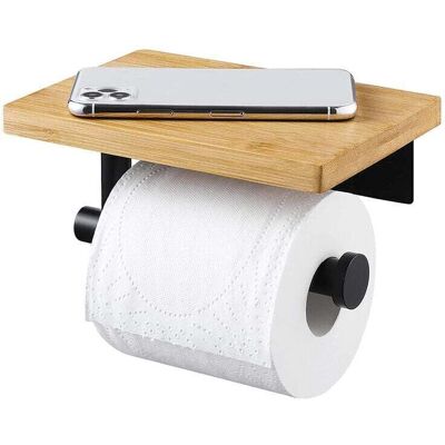 OEM Soporte Adhesivo Para Papel Higiénico Crezuo Con Estante De Bambú, No Requiere Perforación, Soporte De Rollo De Acero Inoxidable 304 - Sin Necesidad De Taladrar-crezuo OEM Soporte Adhesivo Para Papel Higiénico Crezuo Con Estante De Bambú, No Requiere Perforación, Soporte De Rollo De Acero Inoxidable 304 - Sin Necesidad De Taladrar-crezuo