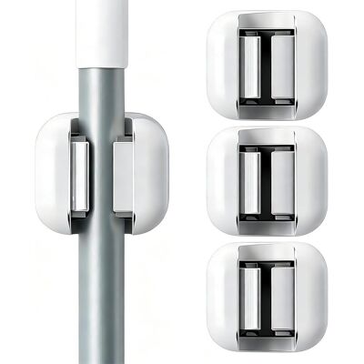 OEM Juego De Montaje En Pared De 3 Piezas Sin Necesidad De Taladrar, Con Soporte Para Escoba, Soporte Para Fregona Y Gancho Para Escoba, Ideal Para Cocina, Baño, Jardín, Garaje Y Taller, Color Blanco. OEM Juego De Montaje En Pared De 3 Piezas Sin Necesidad De Taladrar, Con Soporte Para Escoba, Soporte Para Fregona Y Gancho Para Escoba, Ideal Para Cocina, Baño, Jardín, Garaje Y Taller, Color Blanco.