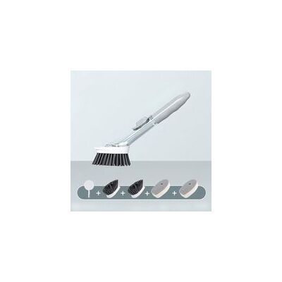 OEM Cepillo Dispensador De Detergente Líquido Para Lavavajillas Y Ollas, 2 Cabezales De Cepillo Y Cuchilla De Limpieza Integrada Con 2 Cabezales De Esponja, Utensilios De Cocina Con Pomos De Silicona, Gri OEM Cepillo Dispensador De Detergente Líquido Para Lavavajillas Y Ollas, 2 Cabezales De Cepillo Y Cuchilla De Limpieza Integrada Con 2 Cabezales De Esponja, Utensilios De Cocina Con Pomos De Silicona, Gri