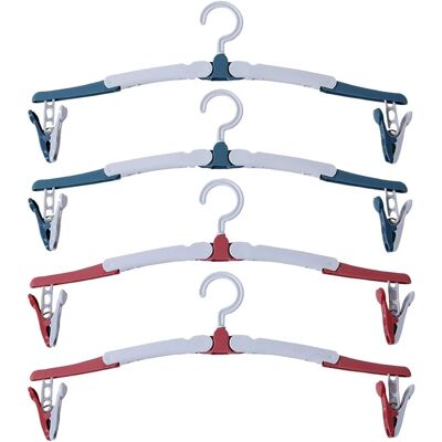 OEM Juego De 4 Perchas Plegables Con Pinzas Perchas De Viaje Plegables: Perchas Plegables Con Gancho Giratorio De 360°, Ideales Para Ahorrar Espacio En Viajes, Hoteles Y Camping (azul/rosa). OEM Juego De 4 Perchas Plegables Con Pinzas Perchas De Viaje Plegables: Perchas Plegables Con Gancho Giratorio De 360°, Ideales Para Ahorrar Espacio En Viajes, Hoteles Y Camping (azul/rosa).