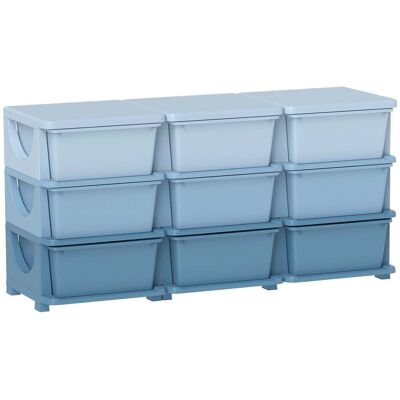 NORTHIX Children's Storage Box, 9 Drawers, Blue, Plastic NORTHIX Children's Storage Box, 9 Drawers, Blue, Plastic