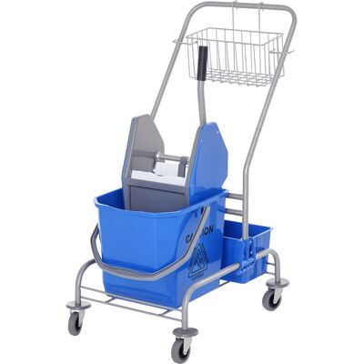 TORMATOR Carro De Limpieza Profesional Con Cesta Colgante, Estante, Cubo De Fregona De 25 L Con Escurridor, Carro Multiusos Con Gancho Para Hoteles, Posadas Y Restaurantes, 72 X 49,5 X 95 Cm, Azul TORMATOR Carro De Limpieza Profesional Con Cesta Colgante, Estante, Cubo De Fregona De 25 L Con Escurridor, Carro Multiusos Con Gancho Para Hoteles, Posadas Y Restaurantes, 72 X 49,5 X 95 Cm, Azul