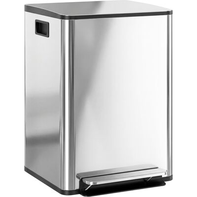 TORMATOR Cubo De Basura De Pedal De 20 Litros Y 2 Secciones Con Tapa Silenciosa, Acero Inoxidable Y Pp, 41,8 X 36,7 X 58 Cm TORMATOR Cubo De Basura De Pedal De 20 Litros Y 2 Secciones Con Tapa Silenciosa, Acero Inoxidable Y Pp, 41,8 X 36,7 X 58 Cm