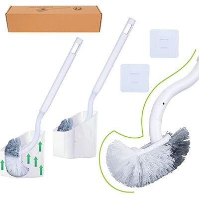 COLNK Paquete De 2 Cepillos De Baño Y Soporte, Cepillo De Baño Con Mango Largo De Plástico, Cepillo De Baño Con Cerdas Fuertes Para Limpieza Profunda Del Inodoro. COLNK Paquete De 2 Cepillos De Baño Y Soporte, Cepillo De Baño Con Mango Largo De Plástico, Cepillo De Baño Con Cerdas Fuertes Para Limpieza Profunda Del Inodoro.