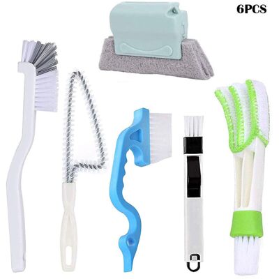 FORIOUS Un Juego De 6 Cepillos De Limpieza Para Limpiar Huecos, Esquinas Y Grietas En Puertas Y Ventanas. FORIOUS Un Juego De 6 Cepillos De Limpieza Para Limpiar Huecos, Esquinas Y Grietas En Puertas Y Ventanas.