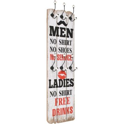 Vidaxl Perchero De Pared Men Ladies Con 6 Ganchos 120x40 Cm Vidaxl Perchero De Pared Men Ladies Con 6 Ganchos 120x40 Cm