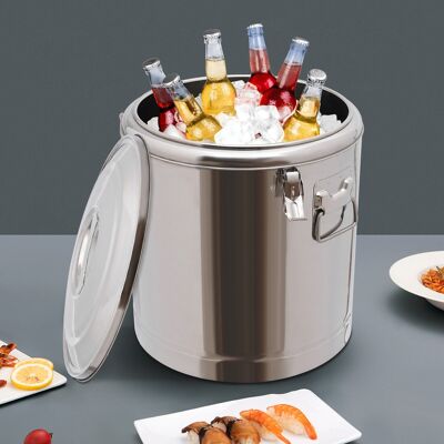 SENDERPICK Cubo Isotérmico De 40 Litros Con Tapa Calentador De Alimentos Acero Inoxidable Gran Capacidad SENDERPICK Cubo Isotérmico De 40 Litros Con Tapa Calentador De Alimentos Acero Inoxidable Gran Capacidad