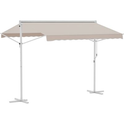BEYAMIS Tenda Da Sole A Palo, Tenda Da Giardino, Tenda Con Braccio Pieghevole, Manovella, Terrazzo, Bianco Crema, 3x3 M BEYAMIS Tenda Da Sole A Palo, Tenda Da Giardino, Tenda Con Braccio Pieghevole, Manovella, Terrazzo, Bianco Crema, 3x3 M