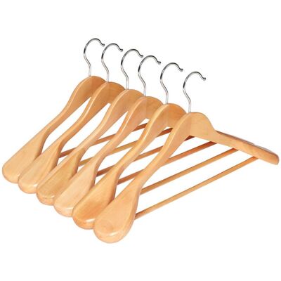 HELLOSHOP26 - Paquete 6 Madera maciza - Perchas HELLOSHOP26 - Paquete 6 Madera maciza - Perchas