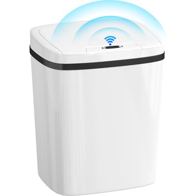 JHY DESIGN Cubo De Basura Automático De Cocina De 15 Litros Con Sensor Infrarrojo Y Modo Manual, Anillo Antihuellas, Color Blanco. JHY DESIGN Cubo De Basura Automático De Cocina De 15 Litros Con Sensor Infrarrojo Y Modo Manual, Anillo Antihuellas, Color Blanco.