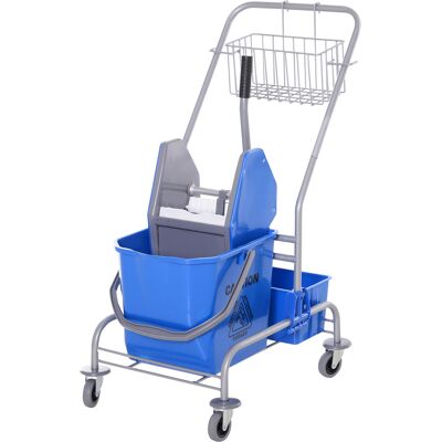JHY DESIGN Carro De Limpieza, Cubo Con Ruedas, Carro Para Fregona De 25 Litros Con Escurridor, Ganchos Para Fregona, Carro Doméstico De 4 Ruedas, Azul JHY DESIGN Carro De Limpieza, Cubo Con Ruedas, Carro Para Fregona De 25 Litros Con Escurridor, Ganchos Para Fregona, Carro Doméstico De 4 Ruedas, Azul