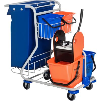 TORMATOR Carro De Limpieza Profesional Con Bolsa De Basura, 2 Cubos Para Fregona De 18 L, 2 Cubos De Almacenamiento De 6 L, Escurridor De Fregona, Gancho Y Ruedas Para Hoteles Y Posadas, 93 X 80 X 97 Cm, Naran TORMATOR Carro De Limpieza Profesional Con Bolsa De Basura, 2 Cubos Para Fregona De 18 L, 2 Cubos De Almacenamiento De 6 L, Escurridor De Fregona, Gancho Y Ruedas Para Hoteles Y Posadas, 93 X 80 X 97 Cm, Naran