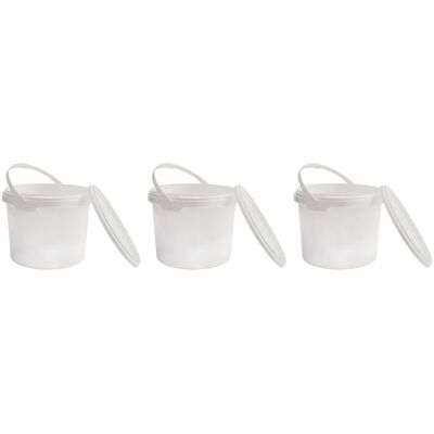 OEM Cubos De Plástico Aptos Para Uso Alimentario Con Tapa, Blancos, 100% Reciclables, 1 L X 3 Unidades - Crezuo OEM Cubos De Plástico Aptos Para Uso Alimentario Con Tapa, Blancos, 100% Reciclables, 1 L X 3 Unidades - Crezuo