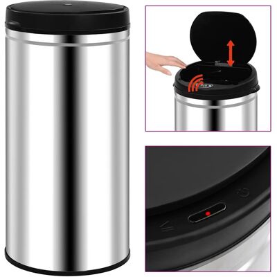 Vidaxl Cubo De Basura Con Sensor Automático 70 L Acero Inoxidable Vidaxl Cubo De Basura Con Sensor Automático 70 L Acero Inoxidable