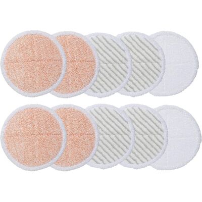KEABBA 10 Almohadillas De Limpieza De Microfibra Para Mopas (4x Naranjas + 4x Grises + 2x Blancas) KEABBA 10 Almohadillas De Limpieza De Microfibra Para Mopas (4x Naranjas + 4x Grises + 2x Blancas)