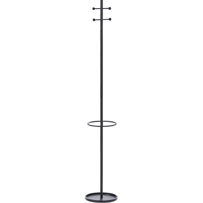 BELIANI Perchero Moderno De Metal Pintado Con Soporte Para Paraguas Entrada Negro Gillam BELIANI Perchero Moderno De Metal Pintado Con Soporte Para Paraguas Entrada Negro Gillam