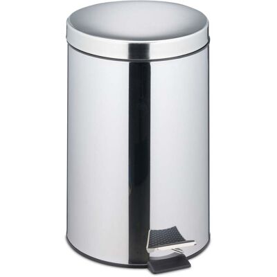HELLOSHOP26 Cubo De Basura De Pedal Redondo Para Cocina De 20 Litros Sistema Higiénico Acero Inoxidable Pulido Espejo 130016079 HELLOSHOP26 Cubo De Basura De Pedal Redondo Para Cocina De 20 Litros Sistema Higiénico Acero Inoxidable Pulido Espejo 130016079