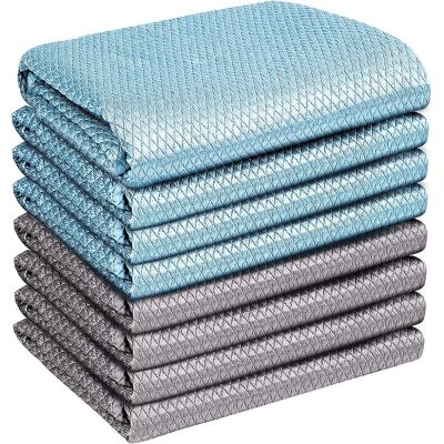 OEM Juego De 8 Paños De Microfibra Sin Pelusa, Azules Y Grises, Con Estampado De Espiga, Especialmente Diseñados Para La Limpieza Y El Pulido De Ventanas, También Aptos Para Limpiar Espejos De Coche Y Cub OEM Juego De 8 Paños De Microfibra Sin Pelusa, Azules Y Grises, Con Estampado De Espiga, Especialmente Diseñados Para La Limpieza Y El Pulido De Ventanas, También Aptos Para Limpiar Espejos De Coche Y Cub