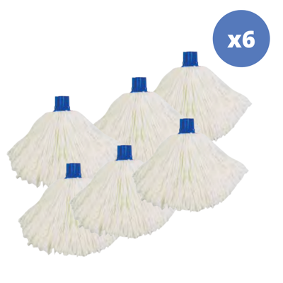 Msv - Juego De 6 Flecos De Fregona De Recambio En Microfibra 150gr Punta Hexagonal Blanco Msv - Juego De 6 Flecos De Fregona De Recambio En Microfibra 150gr Punta Hexagonal Blanco