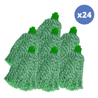 Msv - Paños De Repuesto Para Fregona De Microfibra Verde, Paquete De 24 Msv - Paños De Repuesto Para Fregona De Microfibra Verde, Paquete De 24