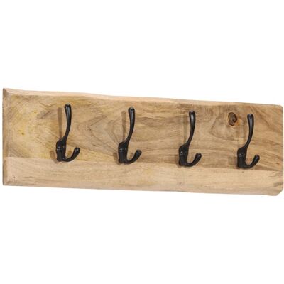 HELLOSHOP26 Perchero De Pared Con 4 Ganchos Práctico Salón Entrada 82 X 22 X 7 Cm De Madera De Mango Natural 020047365 HELLOSHOP26 Perchero De Pared Con 4 Ganchos Práctico Salón Entrada 82 X 22 X 7 Cm De Madera De Mango Natural 020047365