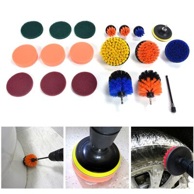 OEM Juego De Cepillos Para Taladro, 19 Piezas Con Accesorios De Esponja De Nailon, Para Limpiar Paredes En Áreas De Estar, 878 G OEM Juego De Cepillos Para Taladro, 19 Piezas Con Accesorios De Esponja De Nailon, Para Limpiar Paredes En Áreas De Estar, 878 G